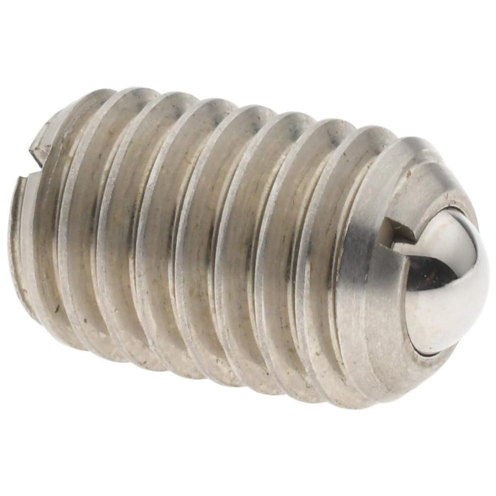 Threaded Ball Plunger: 1/2-13, 0.281" Ball Dia, 3/4" Body Length, 0.072" Max Ball Reach