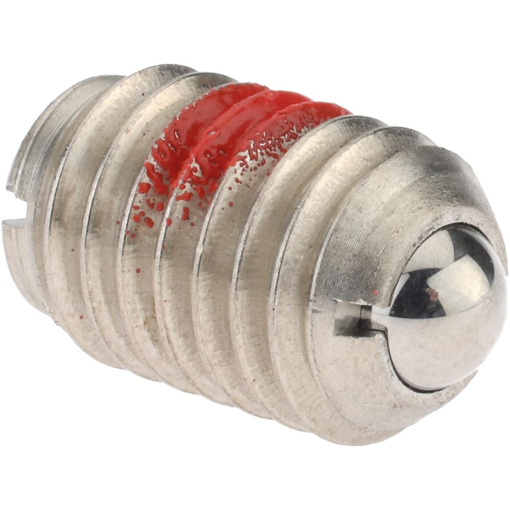 Threaded Ball Plunger: 1/2-13, 0.281" Ball Dia, 3/4" Body Length, 0.072" Max Ball Reach