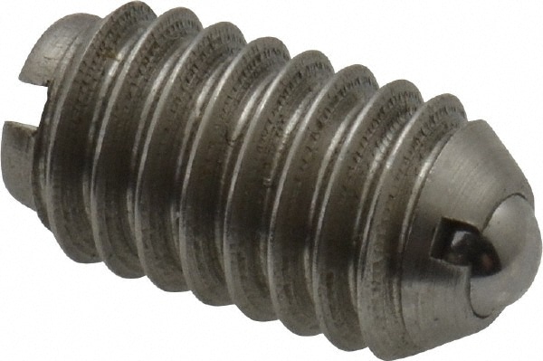 Threaded Ball Plunger: 5/16-18, 0.156" Ball Dia, 37/64" Body Length, 0.04" Max Ball Reach