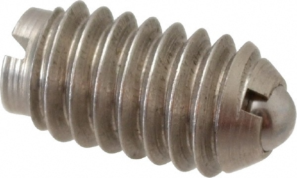 Threaded Ball Plunger: 5/16-18, 0.156" Ball Dia, 37/64" Body Length, 0.04" Max Ball Reach