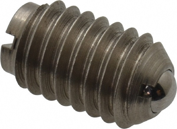 Threaded Ball Plunger: 3/8-16, 0.187" Ball Dia, 5/8" Body Length, 0.048" Max Ball Reach
