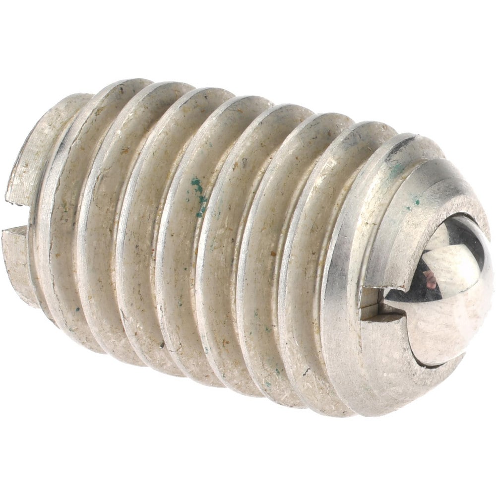 Threaded Ball Plunger: 1/2-13, 0.281" Ball Dia, 3/4" Body Length, 0.072" Max Ball Reach