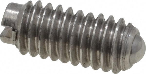 Threaded Ball Plunger: 6-40, 0.078" Ball Dia, 5/16" Body Length, 0.023" Max Ball Reach