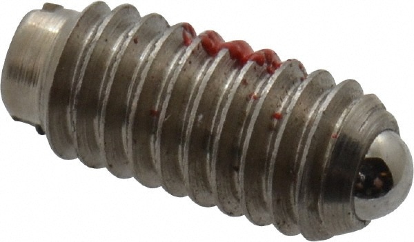 Threaded Ball Plunger: 6-40, 0.078" Ball Dia, 5/16" Body Length, 0.023" Max Ball Reach