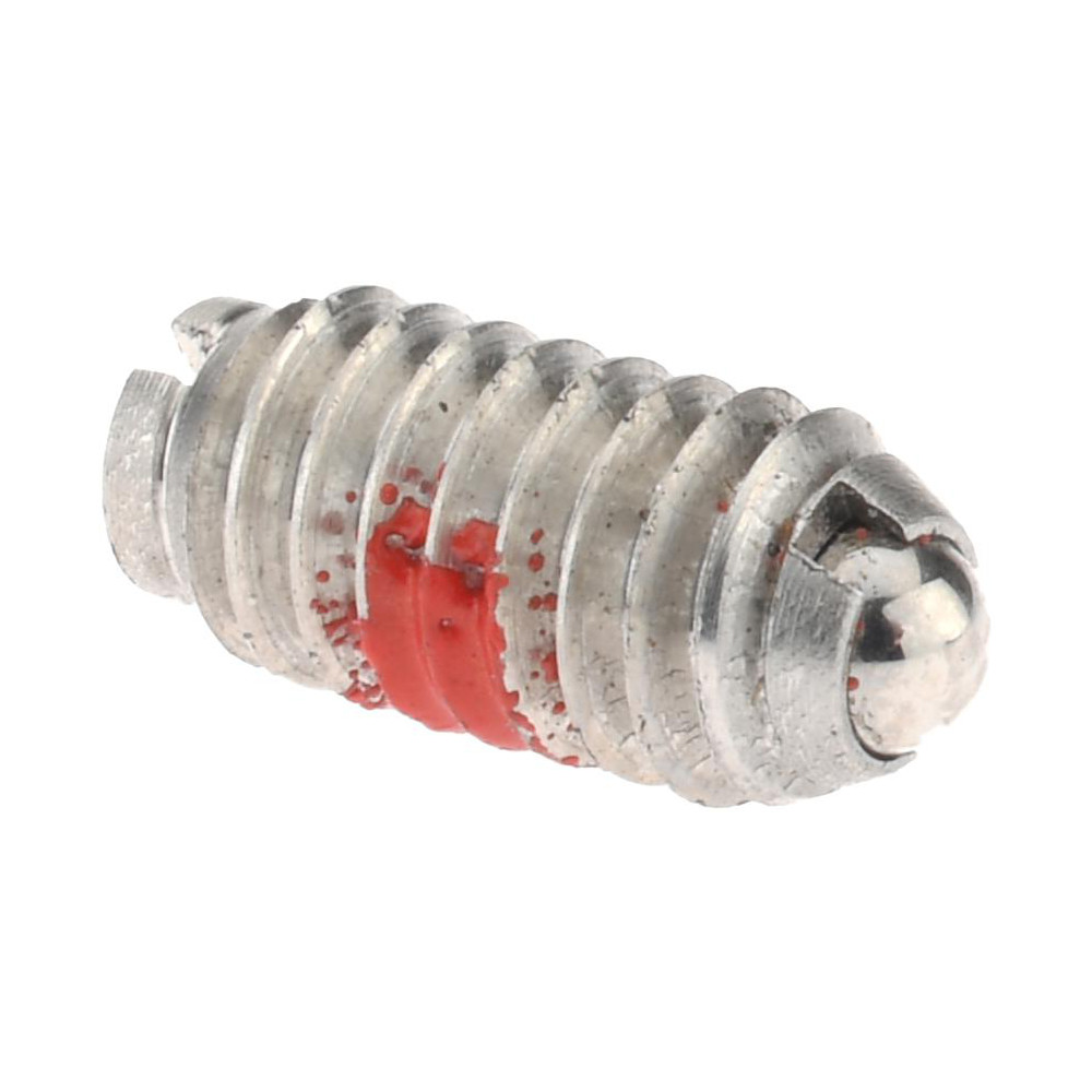 Threaded Ball Plunger: 8-32, 0.093" Ball Dia, 11/32" Body Length, 0.025" Max Ball Reach