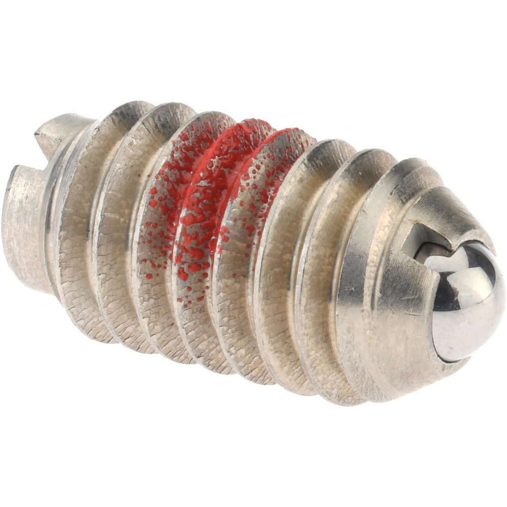 Threaded Ball Plunger: 5/16-18, 0.156" Ball Dia, 37/64" Body Length, 0.04" Max Ball Reach