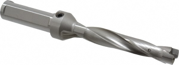 Replaceable-Tip Drill: 20.64 to 21.14 mm Dia, 110 mm Max Depth, 25.4 mm Weldon Flat Shank