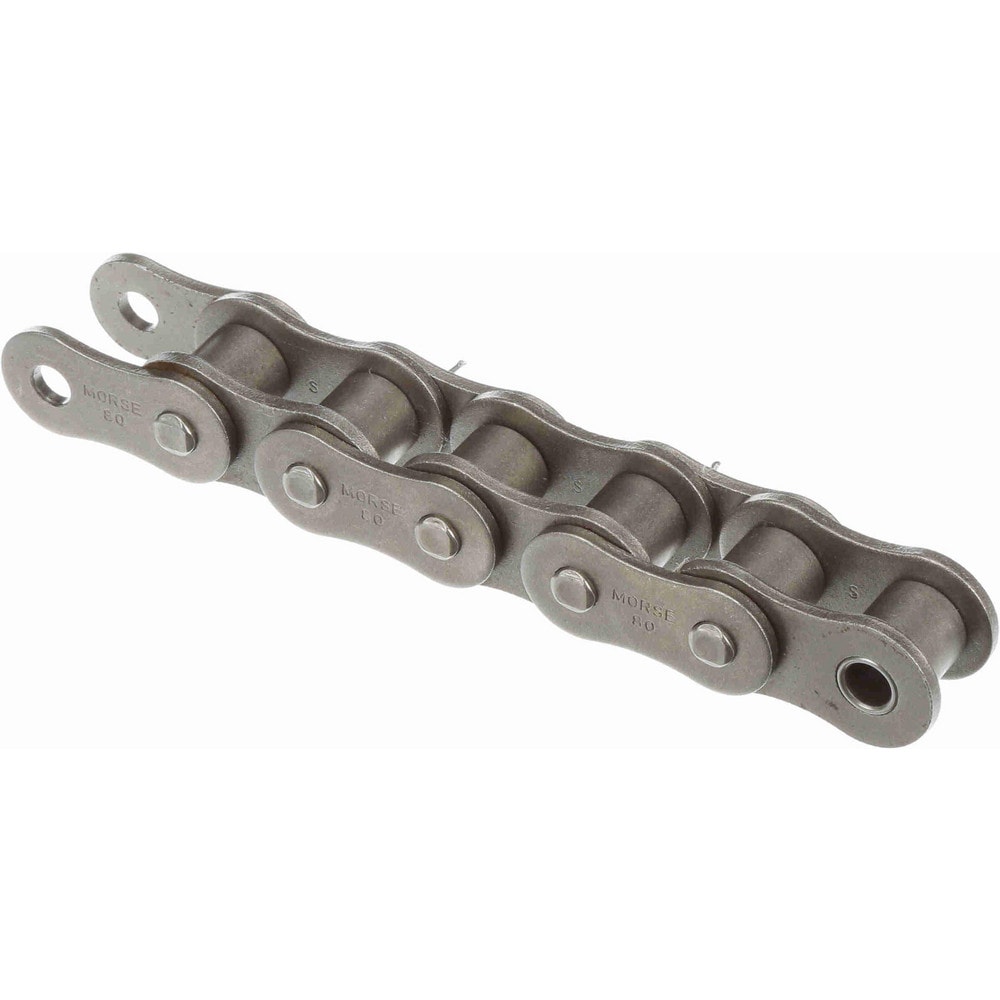 Roller Chain: Standard Riveted, 1" Pitch, 80 Trade, 10' Long, 1 Strand