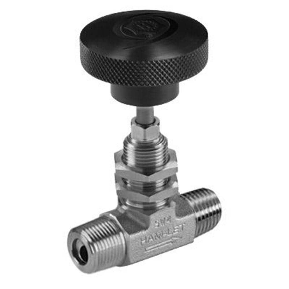 Needle Valve: Round Knob Handle, Straight, 1/8" Pipe, MNPT x MNPT End