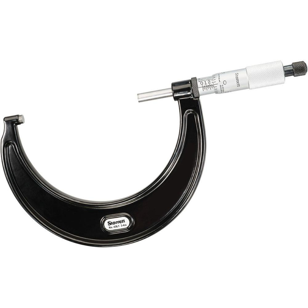Mechanical Outside Micrometer: 4" Range, 0.0001" Graduation - 0.000100" Accuracy, Ratchet Stop Thimble