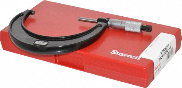 Starrett 3 to 4" Range, 0.0001" Graduation, Mechanical Outside Micrometer - Ratchet Stop Thimble, Accurate to 0.0001" | Part #68019