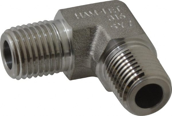 Ham-Let 3000969 Pipe 90 ° Male Elbow: 1/4" Fitting, 316 Stainless Steel 