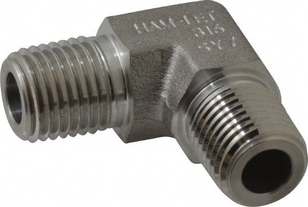 Ham-Let 3000969 Pipe 90 ° Male Elbow: 1/4" Fitting, 316 Stainless Steel Image