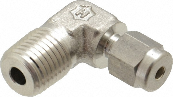 Compression Tube Male Elbow: 1/4" Thread, Compression x MNPT