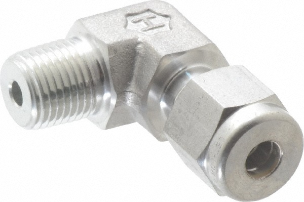 Compression Tube Male Elbow: 1/8" Thread, Compression x MNPT