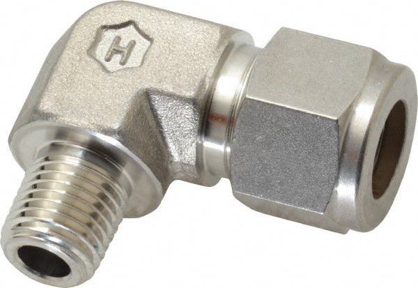 Ham-Let 3002193 Compression Tube Male Elbow: 1/4" Thread, Compression x MNPT Image