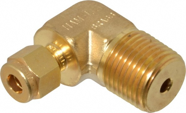 Compression Tube Male Elbow: 1/2" Thread, Compression x MNPT