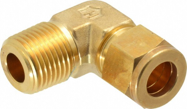 Compression Tube Male Elbow: 1/2" Thread, Compression x MNPT