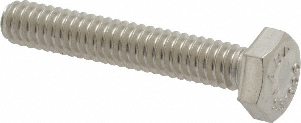 Value Collection 202853 Hex Head Cap Screw: 1/4-20 x 1-1/2", Grade 316 Stainless Steel, Uncoated Image