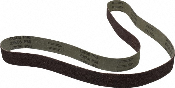 Abrasive Belt: 1-1/2" Wide, 60" Long, 36 Grit, Aluminum Oxide