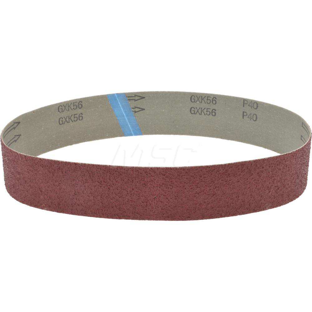 Abrasive Belt: 2" Wide, 30" Long, 40 Grit, Aluminum Oxide