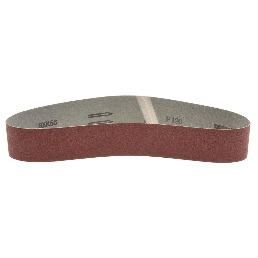 Abrasive Belt: 2" Wide, 30" Long, 120 Grit, Aluminum Oxide
