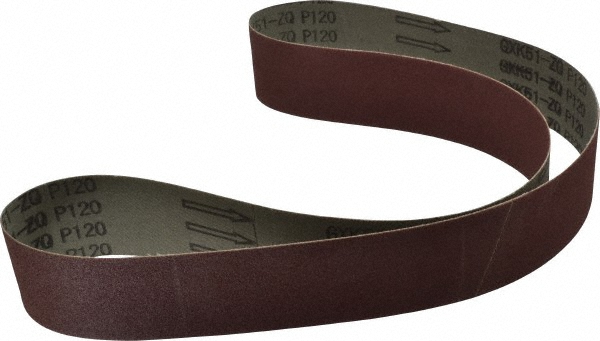 Abrasive Belt: 2" Width, 120 Grit, Aluminum Oxide