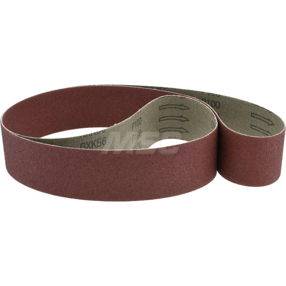 Abrasive Belt: 2" Wide, 60" Long, 100 Grit, Aluminum Oxide