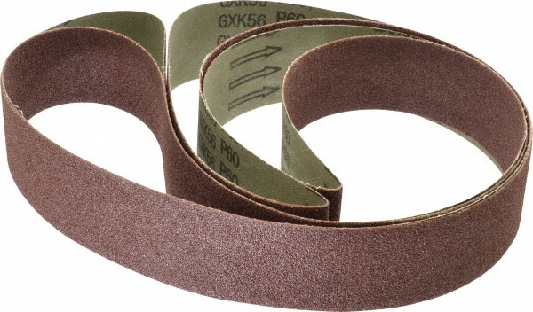 Abrasive Belt: 2" Wide, 132" Long, 60 Grit, Aluminum Oxide