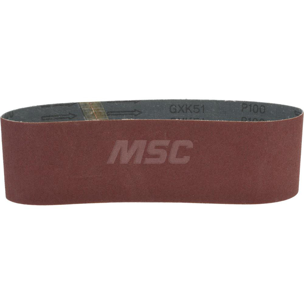 Abrasive Belt: 3" Wide, 24" Long, 100 Grit, Aluminum Oxide