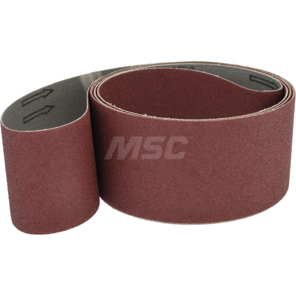 Abrasive Belt: 3" Wide, 132" Long, 80 Grit, Aluminum Oxide