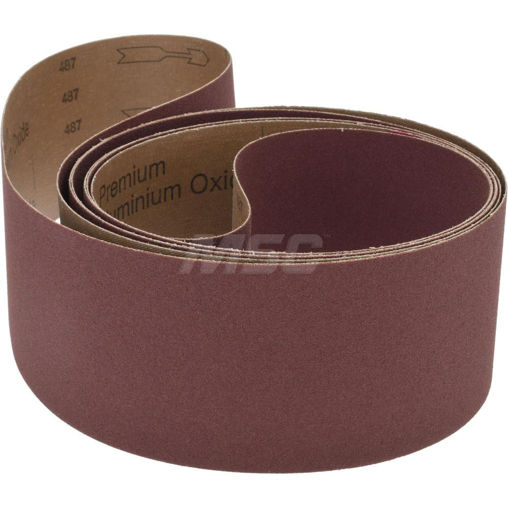 Abrasive Belt: 3" Wide, 132" Long, 100 Grit, Aluminum Oxide