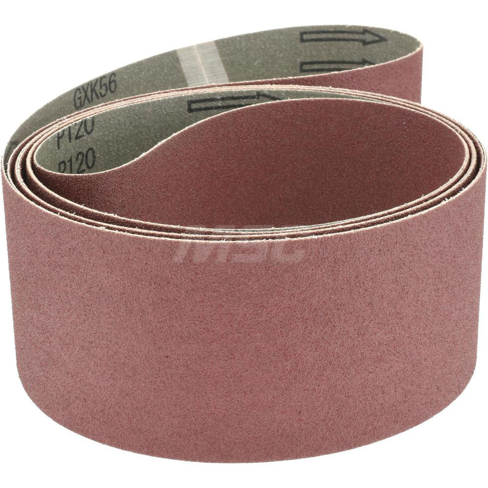 Abrasive Belt: 3" Wide, 132" Long, 120 Grit, Aluminum Oxide