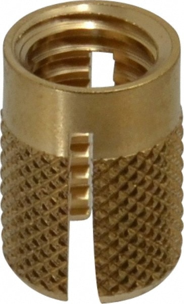 3/8-16 UNC Brass Flush Press Fit Threaded Insert for Plastic