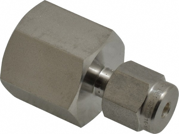 Compression Tube Connector: 1/4" Thread, Compression x FNPT