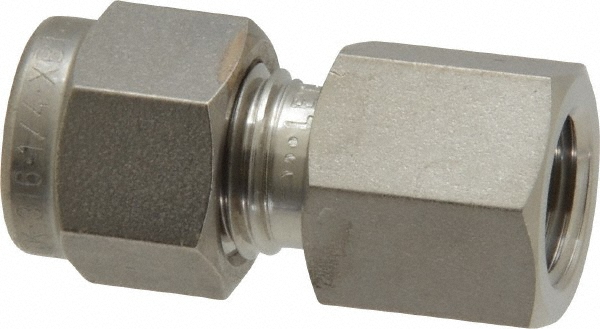 Compression Tube Connector: 1/8" Thread, Compression x FNPT