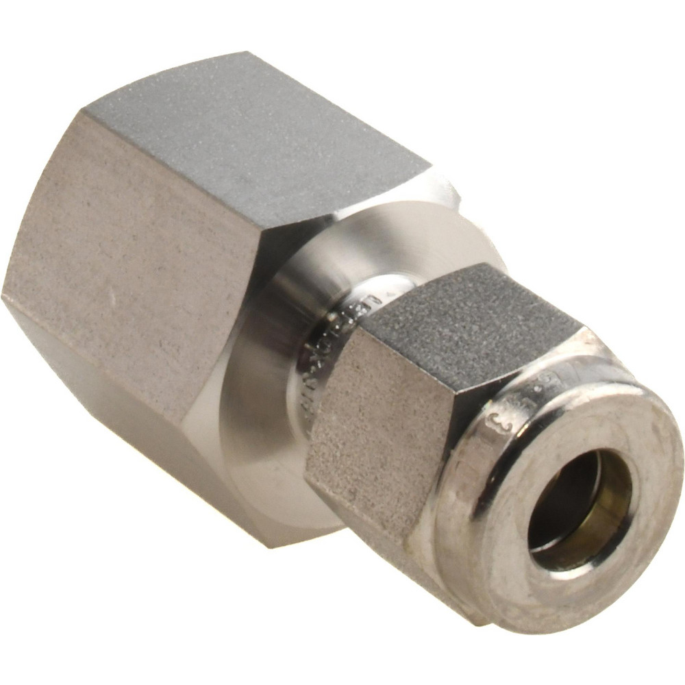 Compression Tube Connector: 1/4" Thread, Compression x FNPT