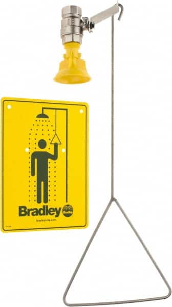 Bradley S19-130 Plumbed Drench Showers; Mount: Vertical ; Activation Method: Pull Rod ; Flow Rate (GPM): 22.0 ; Approval Listing/Regulations: ANSI Z358.1 ; PSC Code: 4240 