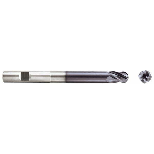 Niagara Cutter 17002944 Ball End Mill: 0.75" Dia, 1" LOC, 4 Flute, Solid Carbide 