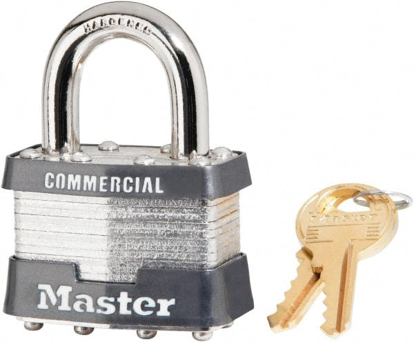 Master Lock 81 Padlock: Steel, Keyed Different, 1-3/4" Wide 