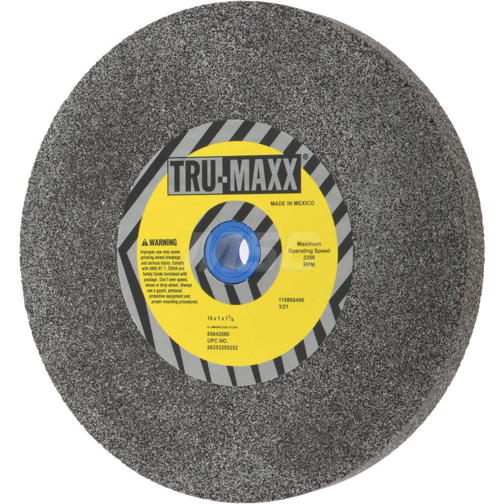 Tru-Maxx 66253255252 Bench & Pedestal Grinding Wheel: 10" Dia, 1" Thick, 1-1/4" Hole Dia, Aluminum Oxide Image