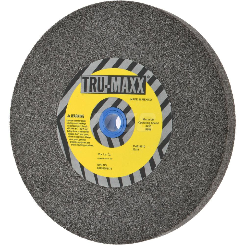 Tru-Maxx 66253255171 Bench & Pedestal Grinding Wheel: 10" Dia, 1" Thick, 1-1/4" Hole Dia, Aluminum Oxide Image