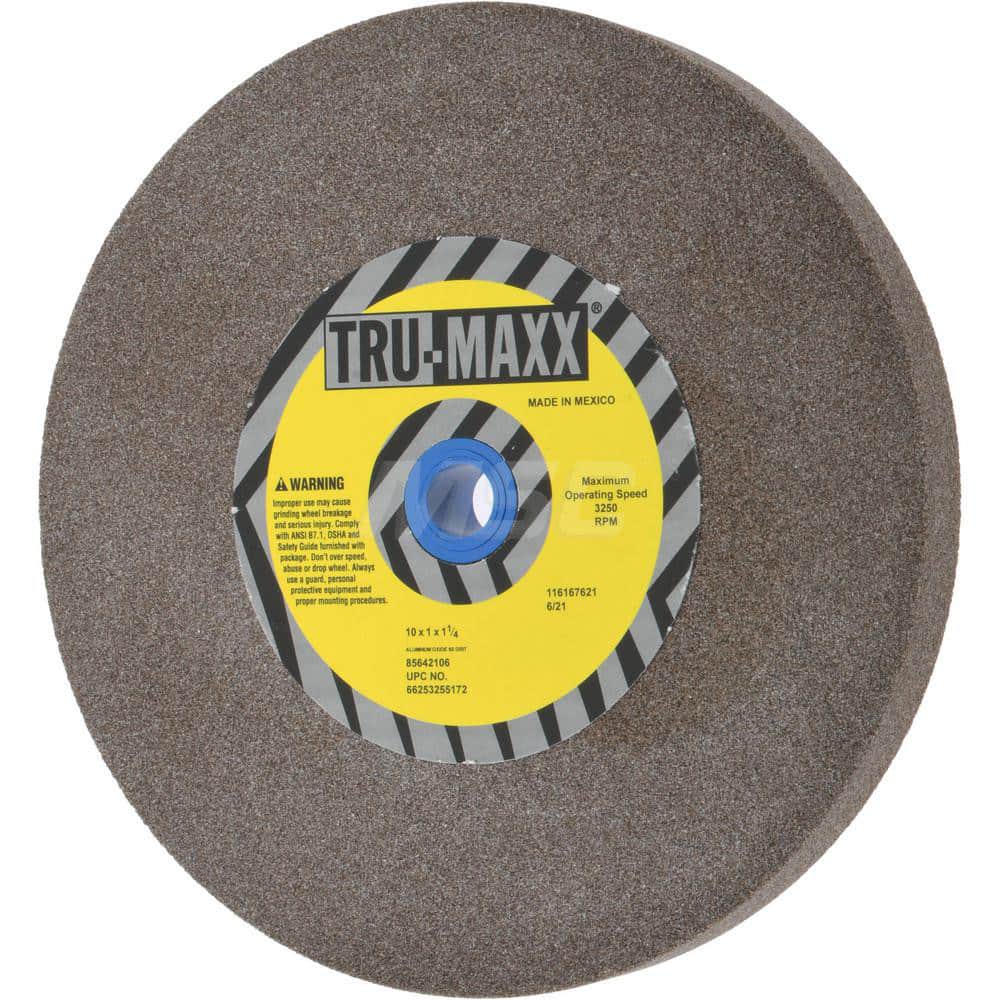 Tru-Maxx 66253255172 Bench & Pedestal Grinding Wheel: 10" Dia, 1" Thick, 1-1/4" Hole Dia, Aluminum Oxide 