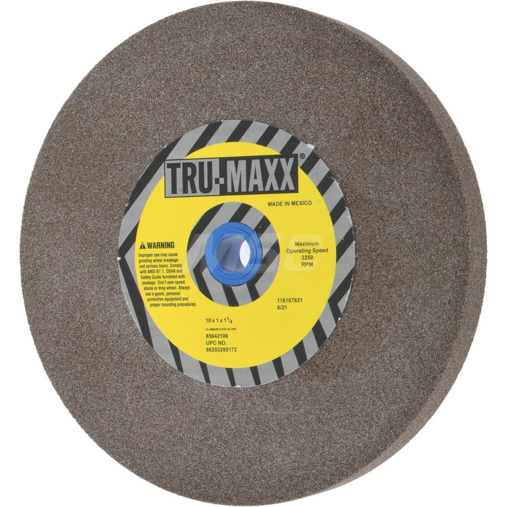 Tru-Maxx 66253255172 Bench & Pedestal Grinding Wheel: 10" Dia, 1" Thick, 1-1/4" Hole Dia, Aluminum Oxide Image