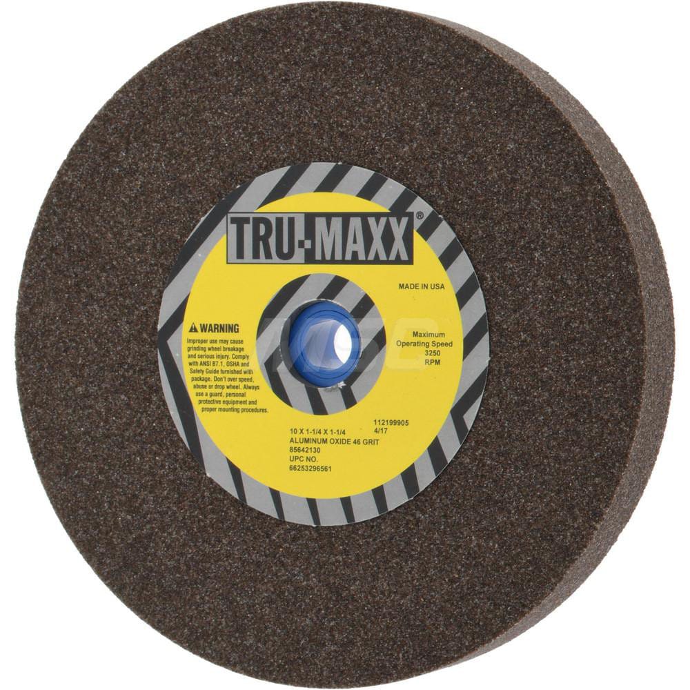 Tru-Maxx 66253296561 Bench & Pedestal Grinding Wheel: 10" Dia, 1-1/4" Thick, 1-1/4" Hole Dia, Aluminum Oxide Image