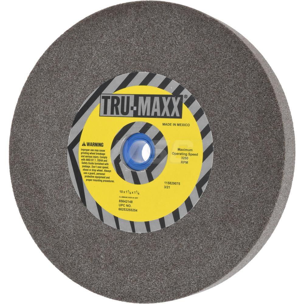 Tru-Maxx 66253255254 Bench & Pedestal Grinding Wheel: 10" Dia, 1-1/4" Thick, 1-1/4" Hole Dia, Aluminum Oxide Image