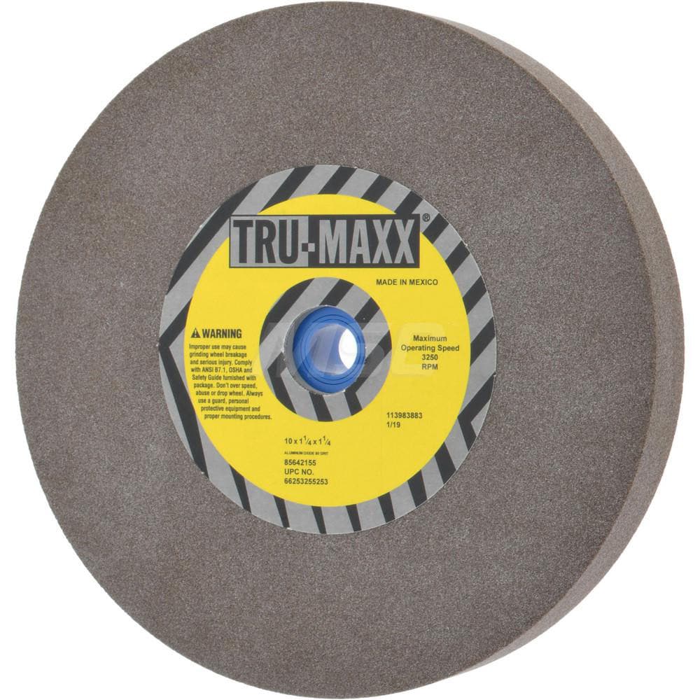 Tru-Maxx 66253255253 Bench & Pedestal Grinding Wheel: 10" Dia, 1-1/4" Thick, 1-1/4" Hole Dia, Aluminum Oxide Image