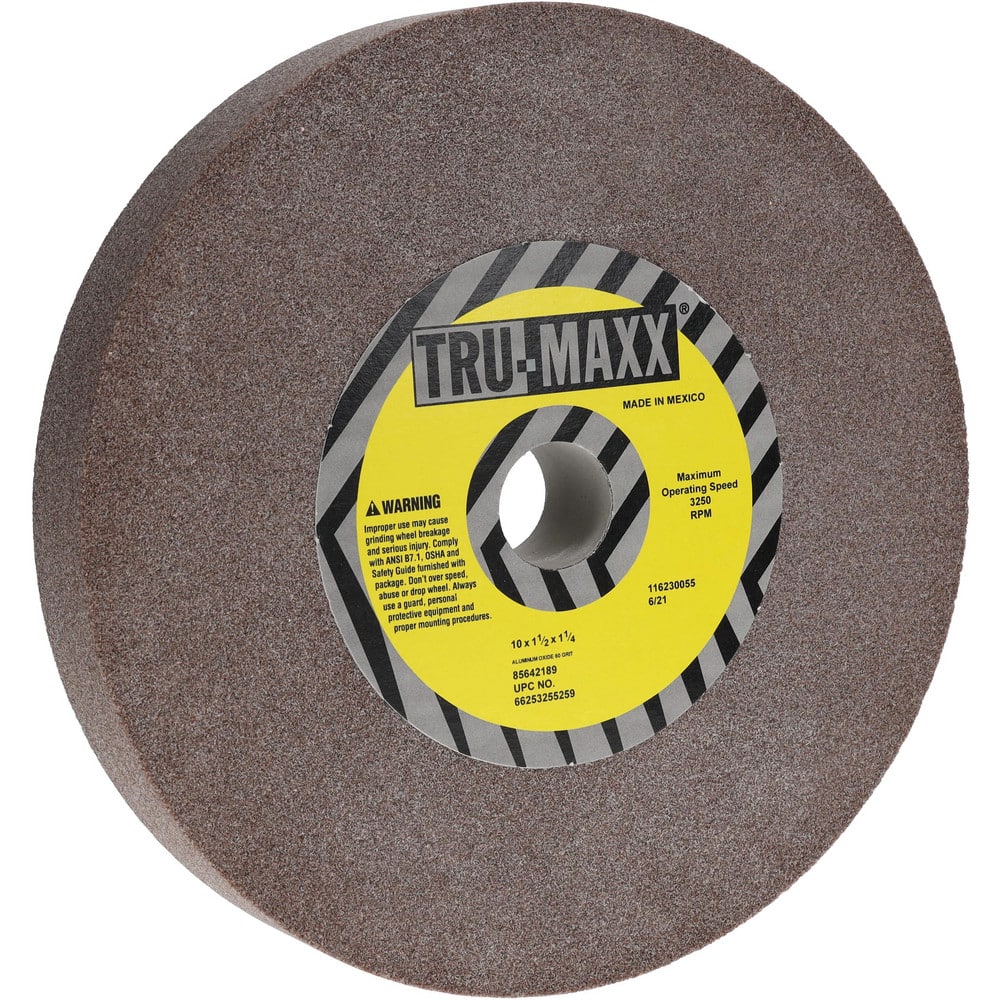 Tru-Maxx 66253255259 Bench & Pedestal Grinding Wheel: 10" Dia, 1-1/2" Thick, 1-1/2" Hole Dia, Aluminum Oxide 