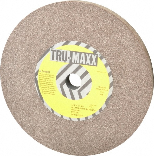 Tru-Maxx 66253255244 Bench & Pedestal Grinding Wheel: 12" Dia, 1" Thick, 1-1/4" Hole Dia, Aluminum Oxide Image