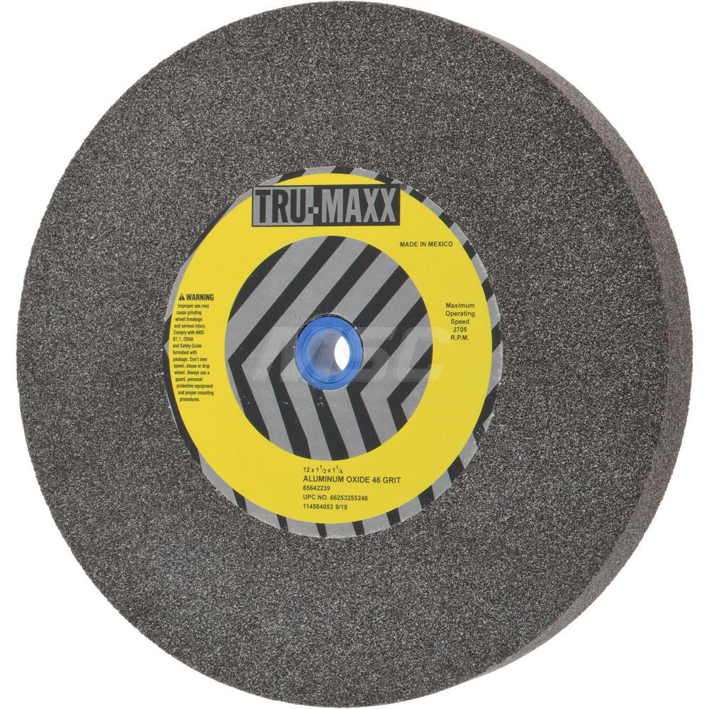 Tru-Maxx 66253255248 Bench & Pedestal Grinding Wheel: 12" Dia, 1-1/2" Thick, 1-1/4" Hole Dia, Aluminum Oxide Image